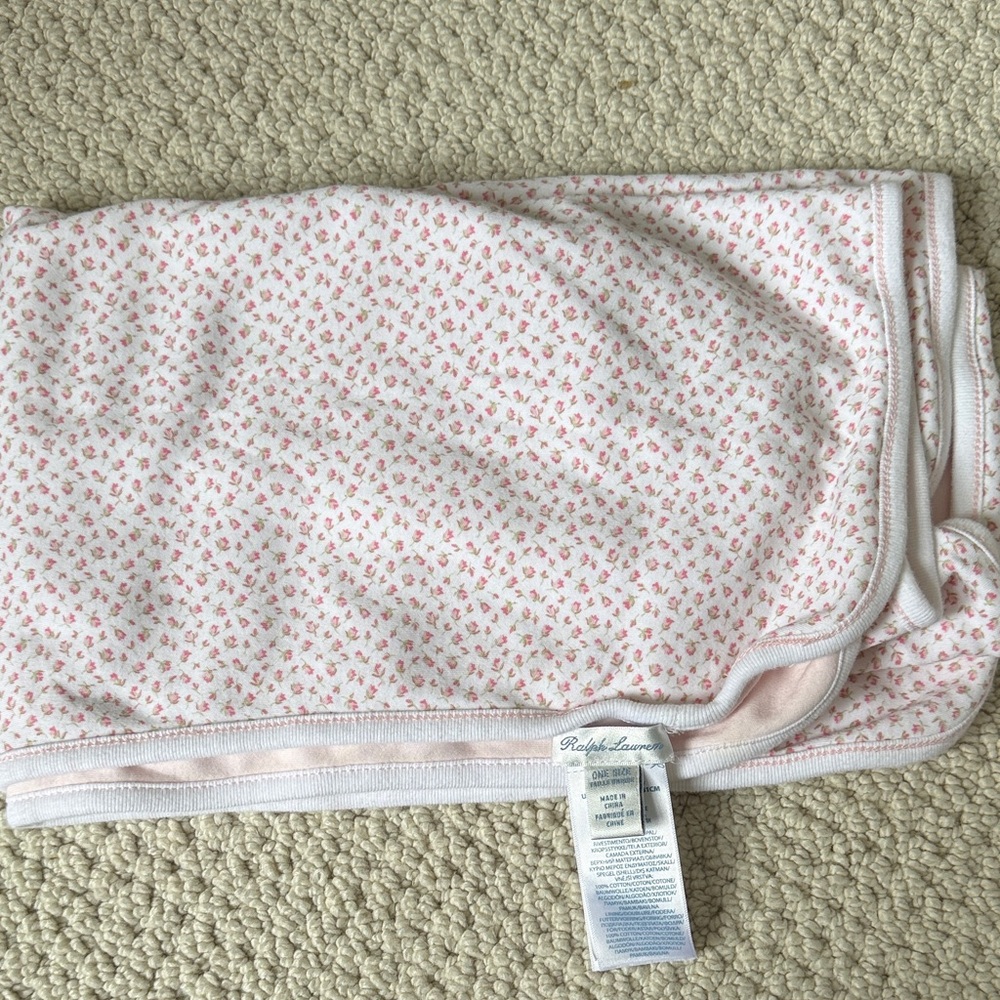Ralph Lauren Pink Floral Blanket